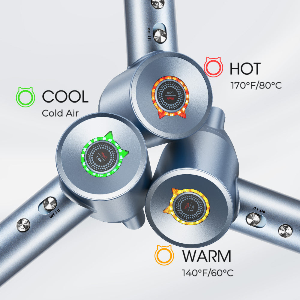 Sèche-cheveux ionique haute vitesse Bopcal Wildcat (Gris)
