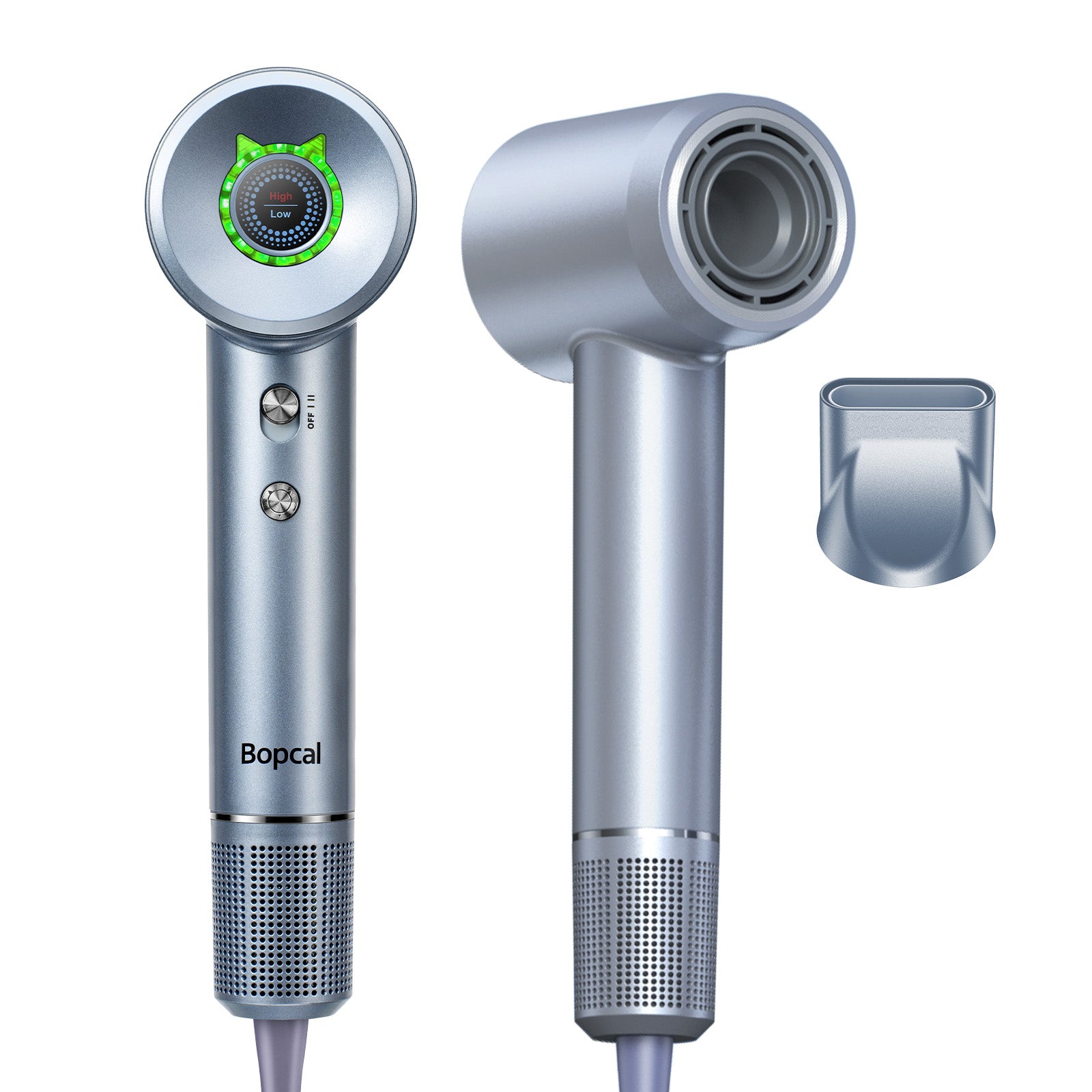 Sèche-cheveux ionique haute vitesse Bopcal Wildcat (Gris)