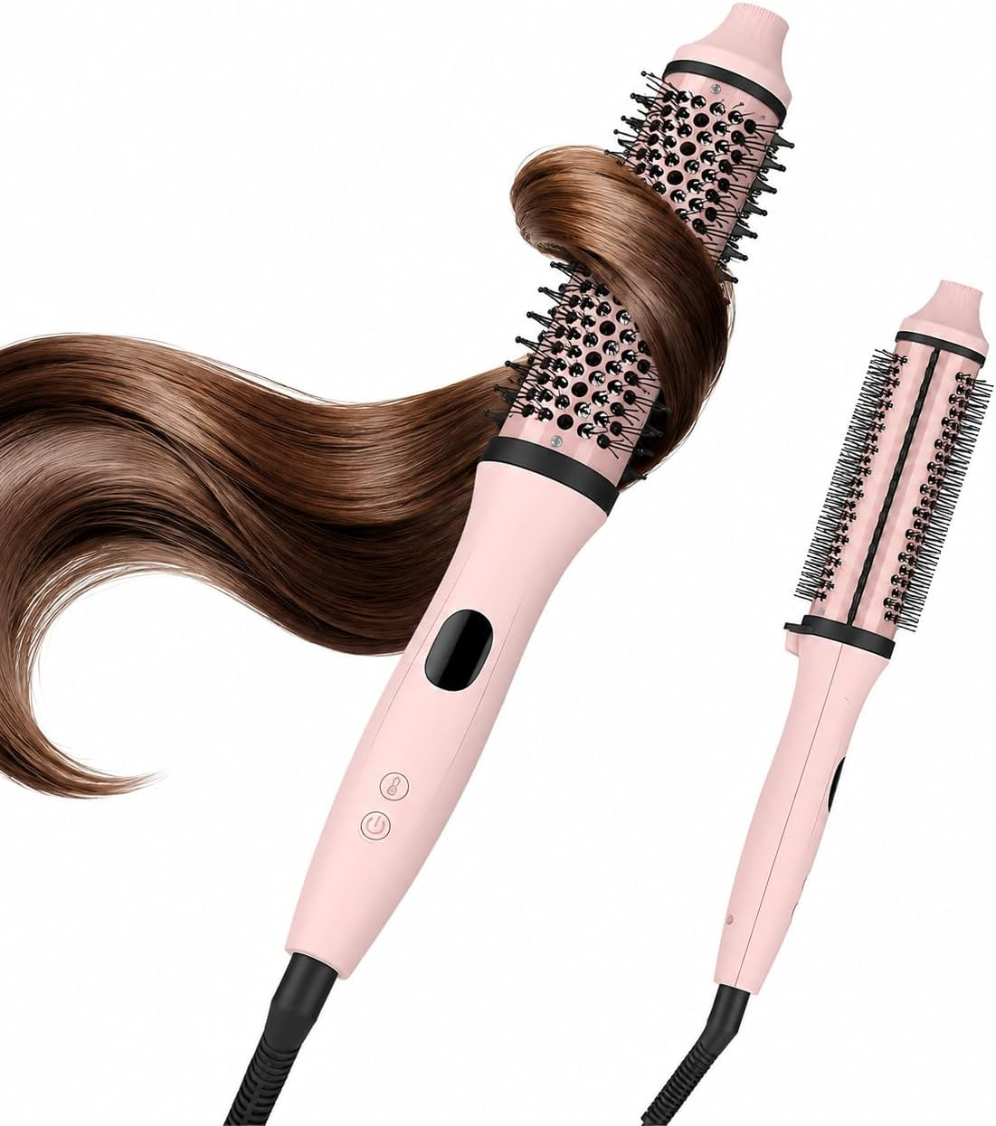 Bopcal Dual Voltage Thermal Brush, 1.5" Heated Round Brush for Curls Blowout-Inspired Volume & Soft Curls | Ionic Ceramic Styling | 6 Temps 250°F-430°F | Fast Heat-Up | Travel Ready