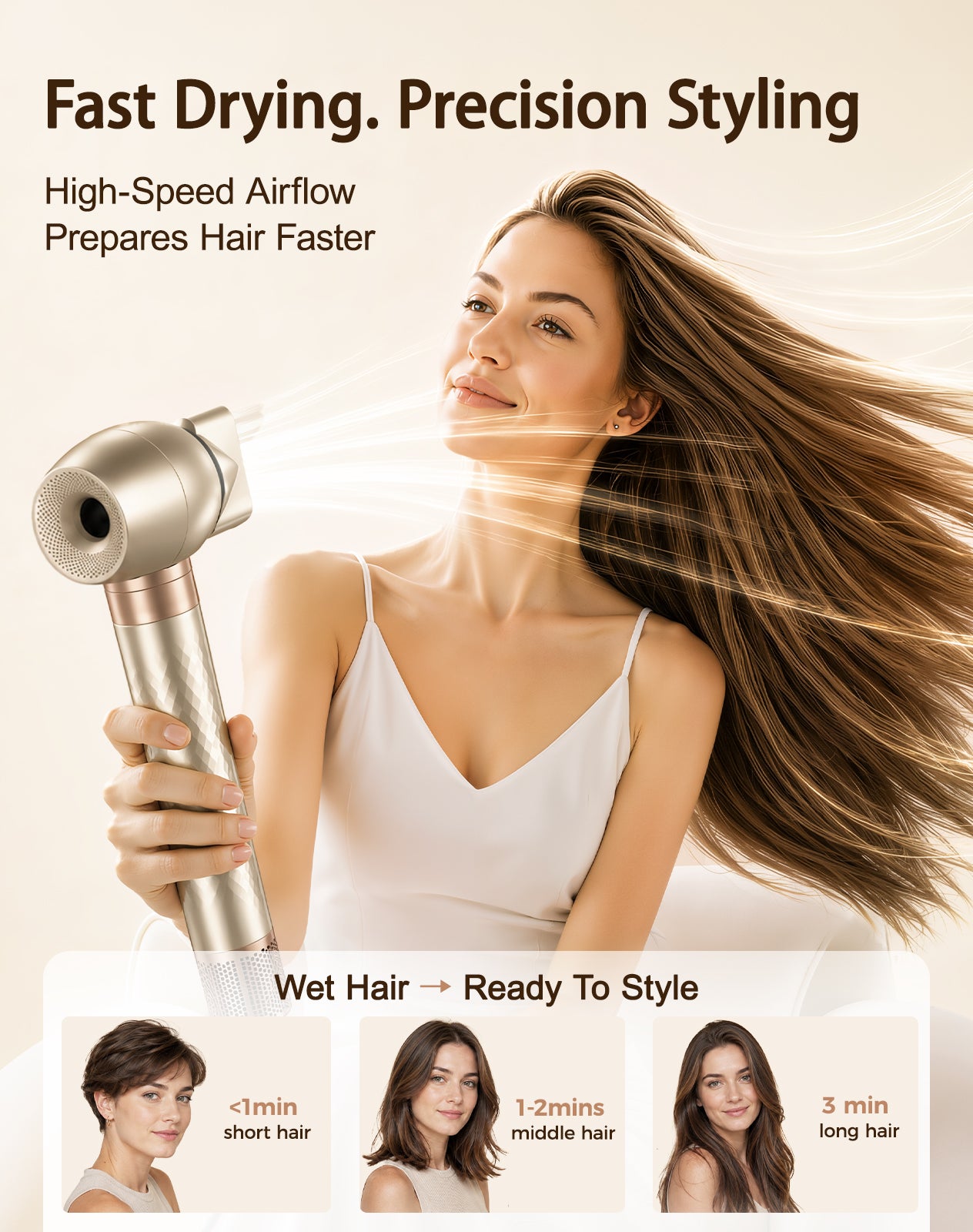 opcal 7-in-1 Air Styler & Hair Dryer Brush, 170,000 RPM High-Speed Multi Styler with Auto Wrap Curlers, Ionic Blow Dryer Brush, Volumizing & Smoothing Brushes for Fast Drying, Curls & Salon Blowouts