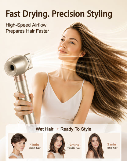 opcal 7-in-1 Air Styler & Hair Dryer Brush, 170,000 RPM High-Speed Multi Styler with Auto Wrap Curlers, Ionic Blow Dryer Brush, Volumizing & Smoothing Brushes for Fast Drying, Curls & Salon Blowouts
