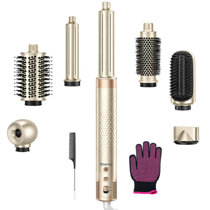 opcal 7-in-1 Air Styler & Hair Dryer Brush, 170,000 RPM High-Speed Multi Styler with Auto Wrap Curlers, Ionic Blow Dryer Brush, Volumizing & Smoothing Brushes for Fast Drying, Curls & Salon Blowouts