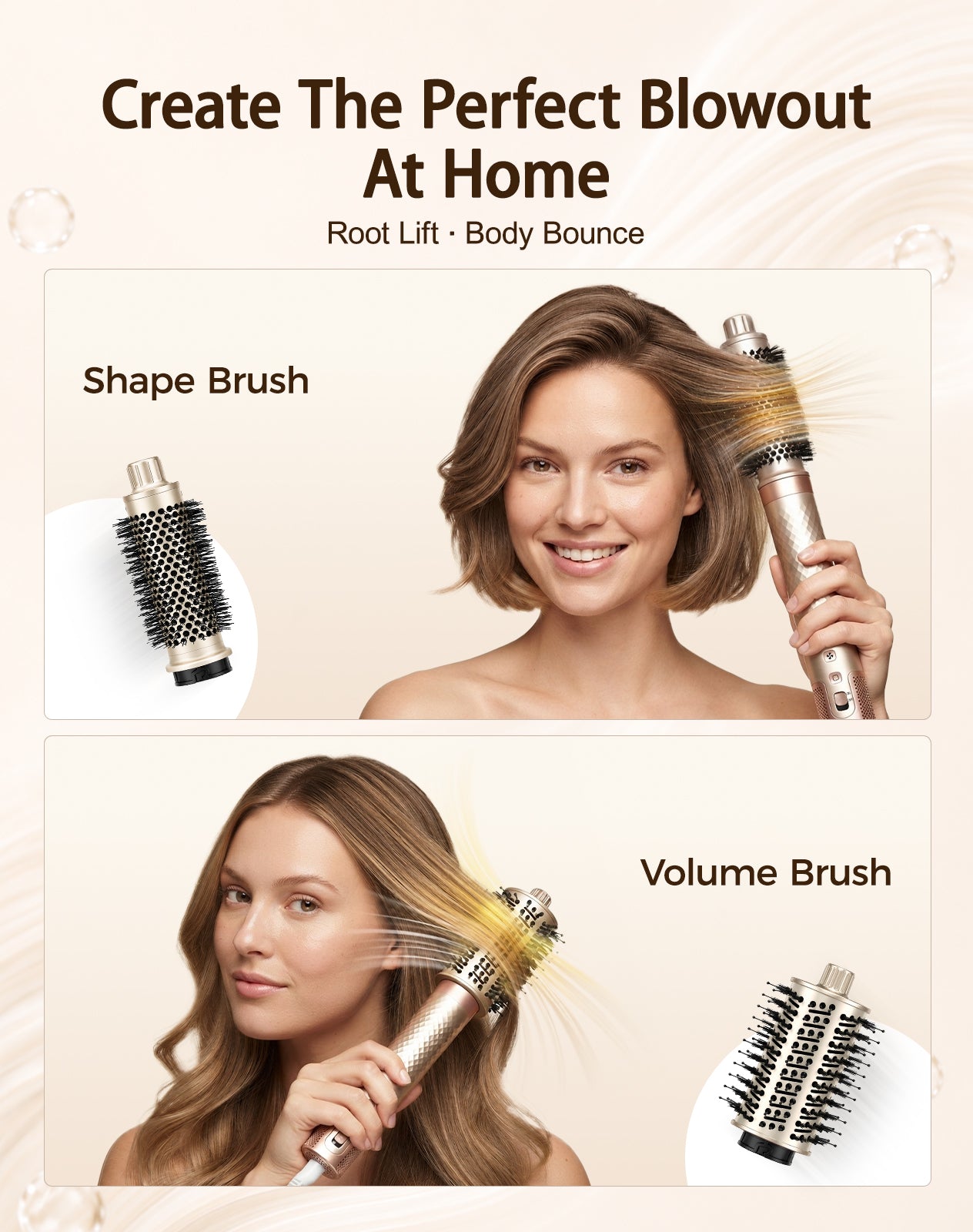 opcal 7-in-1 Air Styler & Hair Dryer Brush, 170,000 RPM High-Speed Multi Styler with Auto Wrap Curlers, Ionic Blow Dryer Brush, Volumizing & Smoothing Brushes for Fast Drying, Curls & Salon Blowouts