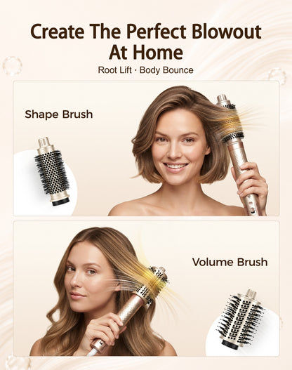 opcal 7-in-1 Air Styler & Hair Dryer Brush, 170,000 RPM High-Speed Multi Styler with Auto Wrap Curlers, Ionic Blow Dryer Brush, Volumizing & Smoothing Brushes for Fast Drying, Curls & Salon Blowouts