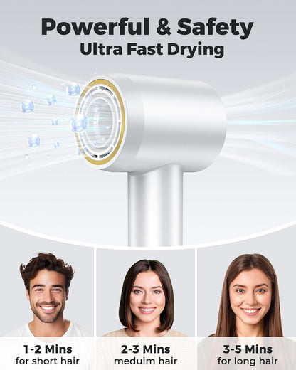 Ionic Hair Dryer, 160000 RPM Brushless Motor, Smart Thermo-Control
