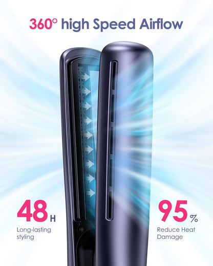 Airflow Styler Pro Flat Iron - 3-in-1 Hair Straightener & Curler with 360° Cooling Airvents
