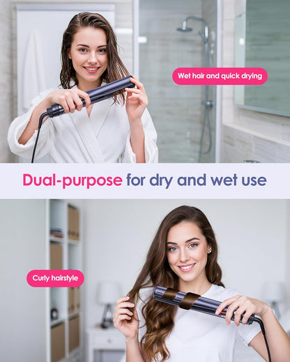 Airflow Styler Pro Flat Iron - 3-in-1 Hair Straightener & Curler with 360° Cooling Airvents