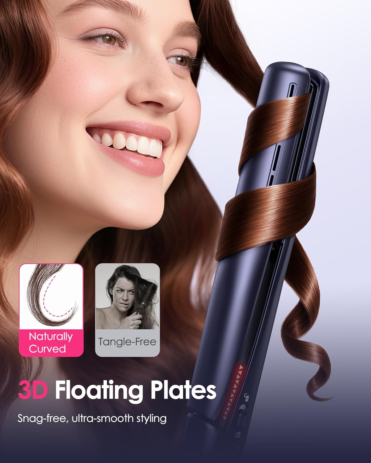 Airflow Styler Pro Flat Iron - 3-in-1 Hair Straightener & Curler with 360° Cooling Airvents