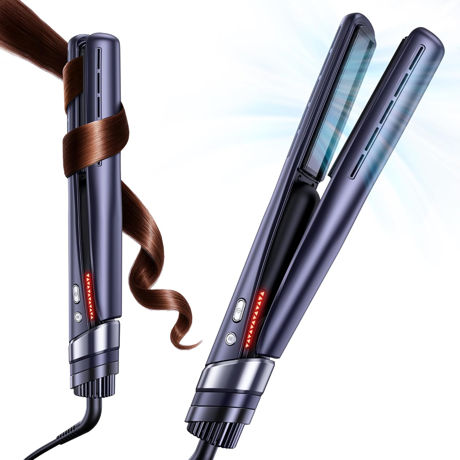 Airflow Styler Pro Flat Iron - 3-in-1 Hair Straightener & Curler with 360° Cooling Airvents