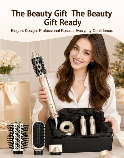 opcal 7-in-1 Air Styler & Hair Dryer Brush, 170,000 RPM High-Speed Multi Styler with Auto Wrap Curlers, Ionic Blow Dryer Brush, Volumizing & Smoothing Brushes for Fast Drying, Curls & Salon Blowouts