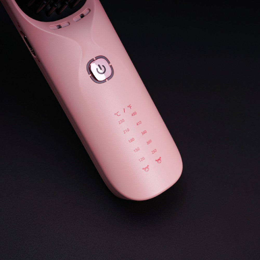 Bopcal Pocket Pro kabelloses Haarglätterbürste (Pink)